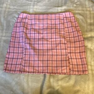 Pink Plaid Mini skirt